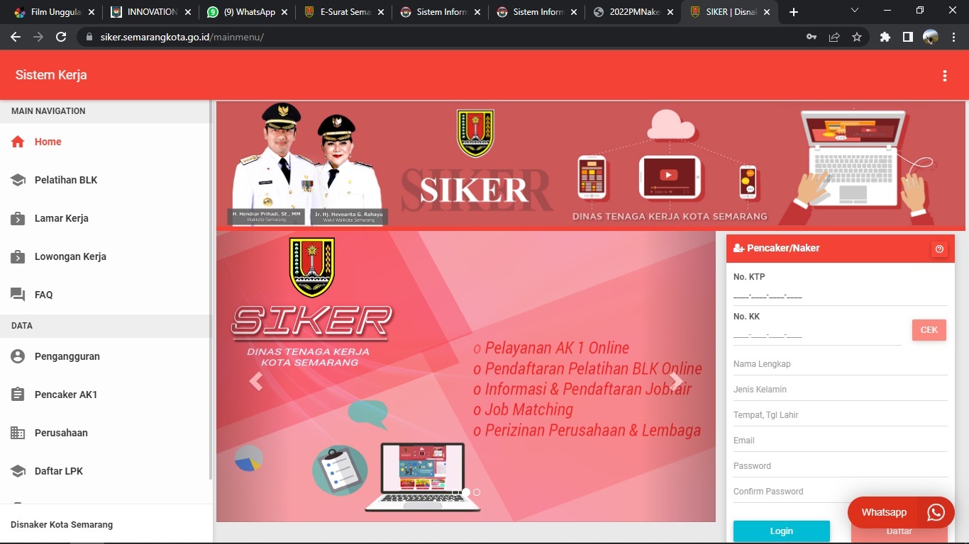 APIK KERJAKU (Akselerasi Pengurangan Pengangguran Dan Perluasan Kesempatan Kerja Melalui Aplikasi Sistem Informasi Pasar Kerja Terbuka Dan Terpadu Di Kota Semarang)