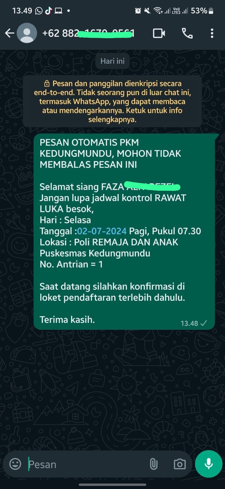 OSAKA NAGASAKI (Optimalisasi Pendaftaran Kunjungan Berulang Dengan Memanfaatkan Google Spreadsheet Sebagai  Pengingat Kontrol Pasien)